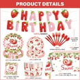 thumbnail image 5 of Ayieyill 170Pcs Happy Birthday Decorations Kit, Strawberry Birthday Party Supplies Set for 24 Guests, Includes Plates and Cups and Napkins Straws Sets, 5 of 6