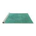 thumbnail image 2 of Ahgly Company Machine Washable Indoor Rectangle Oriental Turquoise Blue Industrial Area Rugs, 2' x 5', 2 of 4