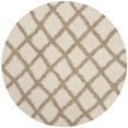 thumbnail image 4 of SAFAVIEH Layla Geometric Plush Shag Runner Rug, Ivory/Beige, 2'3" x 8', 4 of 7