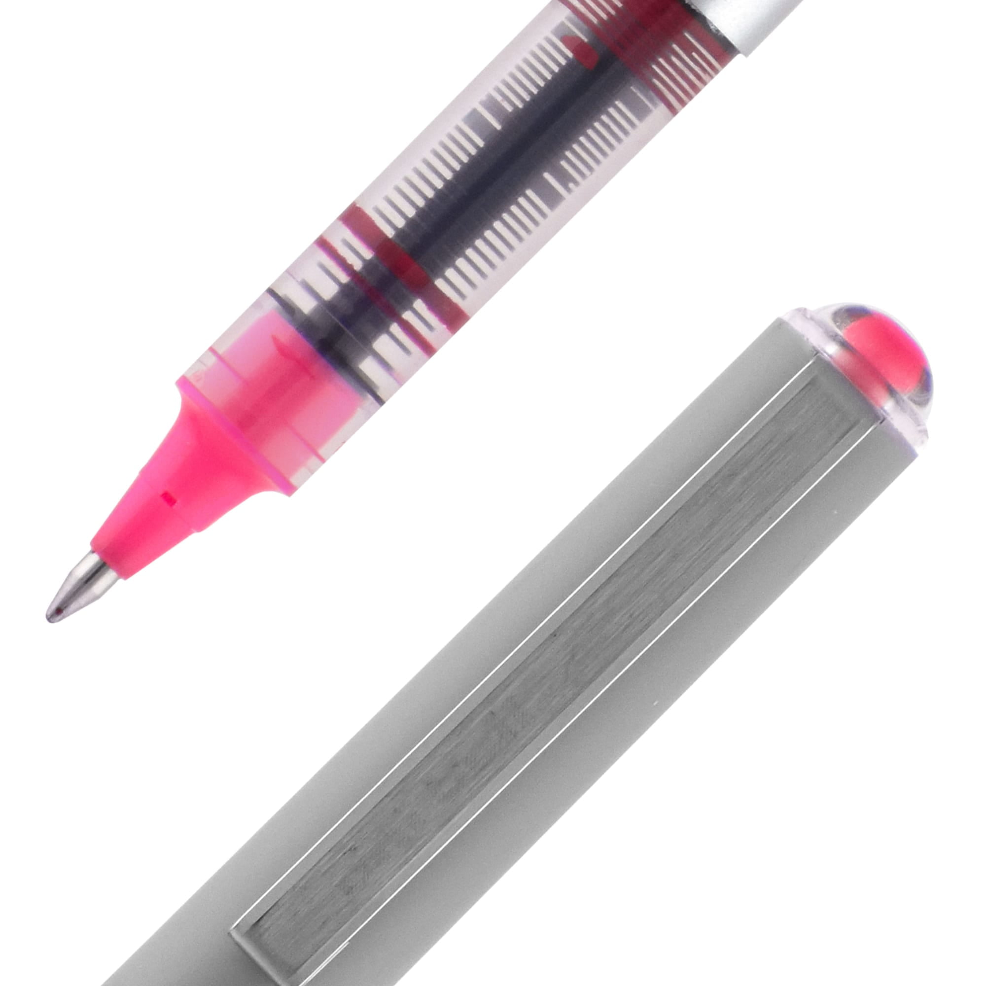 uniball Vision Rollerball Pens, Fine Point (0.7mm), Pink Ink, 12 Count