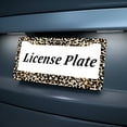 thumbnail image 4 of License Plate Frames Leopard Print Fun License Plate Frame Protector Cute Cheetah Texture Aluminum Metal Car Accessory 1 Pack with Screw Covers Set, 4 of 7