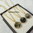 thumbnail image 5 of Moss agate round pendant necklace on 14k gold plated dainty chain / Moss jewelry / Unique jewelry gifts for her / Bohemian Necklace / Gifts, 5 of 9