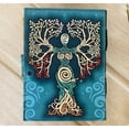 thumbnail image 3 of Blank Spell Book of Shadows Journal with Lock Clasp Vintage Leather Seven stone Journals Embossed Prayer Pagan Witchcraft Supplies Wiccan Gifts Witchy Gifts Women Mystic Goddess 7 x 5 inch 200 Pages, 3 of 6