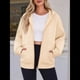 thumbnail image 5 of Sudadera con Capucha para Mujer, Sudadera con Cremallera, Moda de Otoño, Chaquetas de Larga, Ropa de Invierno, Conjuntos Albaricoque XL, 5 of 8