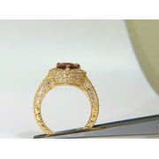 Natural 4.50ct Pink Tourmaline Diamond Ring Halo A+ Luster Vs Prime 14kt
