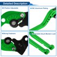 thumbnail image 4 of Palancas de freno y embrague largas Unique Bargains para Ducati 821 MONSTER 2014-2017, ajustables en 6 posiciones, palanca de freno de motocicleta de aleación de aluminio verde, 1 par, 4 of 7