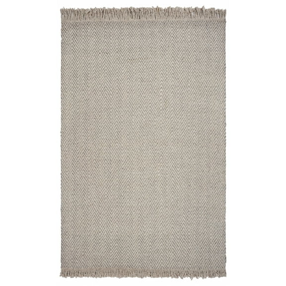 5'x8' Oatmeal Beige Hand Woven Houndstooth Indoor Area Rug