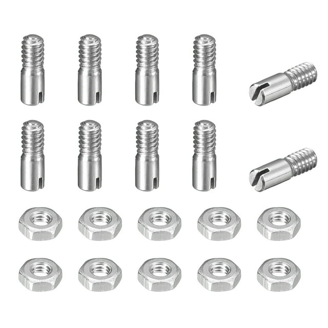 10Pack Slotted Cylindrical Pin, M2 x 6mm 304 Stainless Steel Dowel with Nut