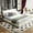 Beige, variant on King Size Bed Frame for Bedroom, Platform Bed Frame with Tufted Headboard, Metal and Wooden Slats Double Support, Ultra-Soft Cloud Pillow Design, Noise-Free, Black