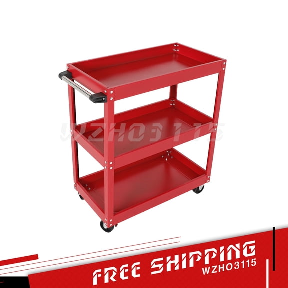 3-Tier Rolling Tool Cart Mechanic Tool Cart with Lockable 330 lbs Capacity