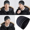thumbnail image 4 of Gorro de invierno Gorro de trineo liso con puños de punto cálido, 4 of 5