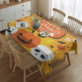 thumbnail image 2 of Happy Halloween Table Cloth Waterproof Spillproof Tablecolths Table Covers Pumpkin Skull Bat Spider Rectangle Tablecloth for Dining Kitchen Restaurant Birthday, 2 of 5