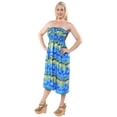 thumbnail image 2 of HAPPY BAY Women's Beach Summer Ruffle Tube Top Midi Evening Dress Strapless Dresses for Women L-XL Aqua, Palm Tree, 2 of 5