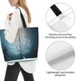 thumbnail image 3 of Balery Winter Rabbit Bolsa Tote Estilo Estético con Cremalleras, Bolsa de Hombro, Bolsa de Compras Grande y Plegable, 3 of 8