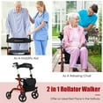 thumbnail image 4 of YYAo Walker for Seniors,Elderly Walker, Walker Mobility Aid, Folding Aluminum Rollator Walker with 8 inch Wheels and Seat-Red, 4 of 10