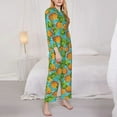 thumbnail image 3 of Lsque Pineapple Pattern Long Sleeve Pajama Set for Women - Soft 2-Piece Sleepwear and Loungewear Set with Pockets, Comfy Nightwear-Small, 3 of 7
