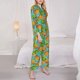 thumbnail image 3 of Balery Pineapple Conjunto de Pijama con Estampado para Mujer, Conjunto de Dos Piezas con Manga Larga, Ropa de Dormir Suave con Bolsillos, Pijamas Cómodos-Medium, 3 of 7
