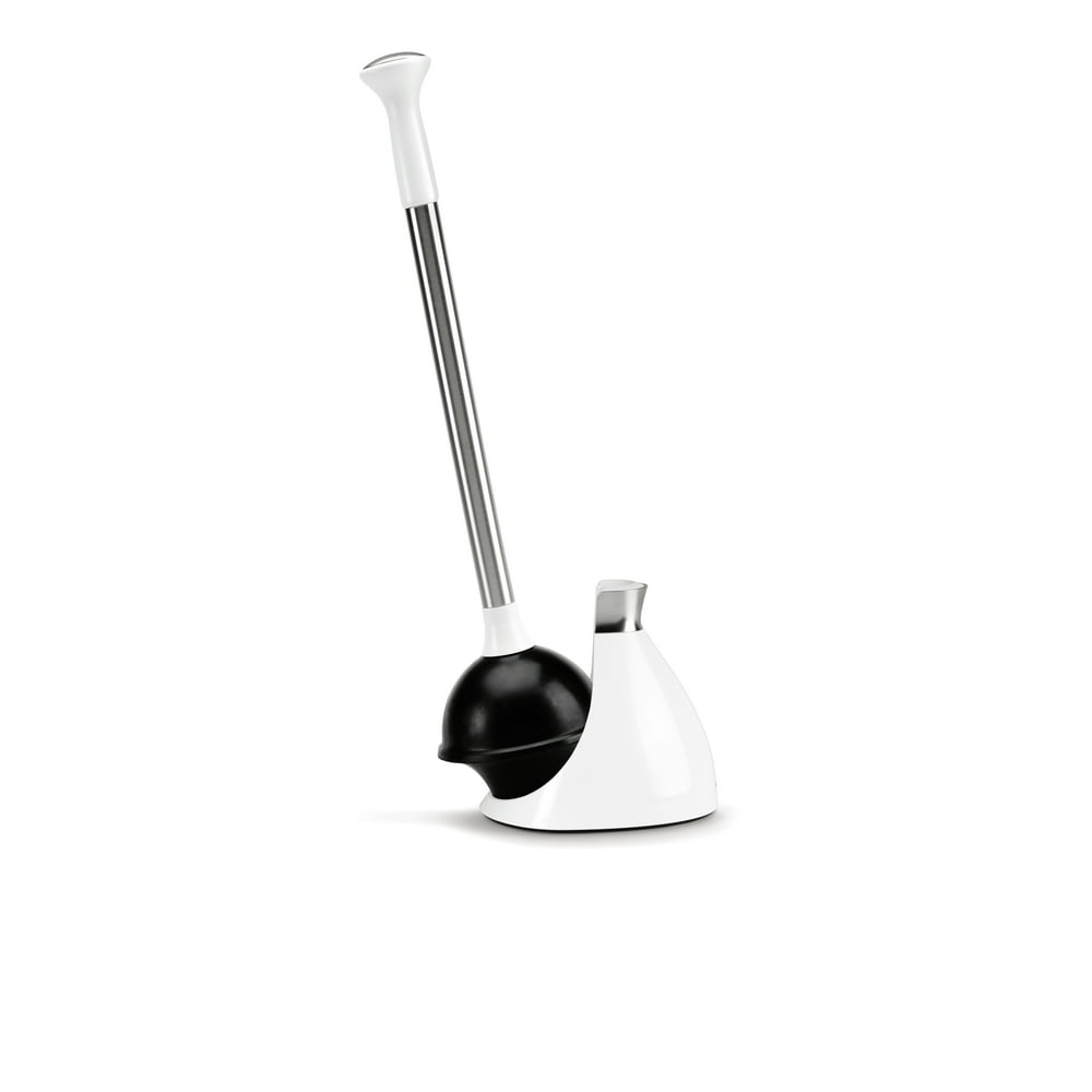 simplehuman Toilet Plunger and Caddy, Stainless Steel, White Walmart