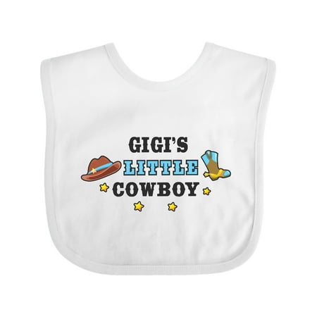 

Inktastic Gigis Little Cowboy with Cowboy Hat and Boots Gift Baby Boy Bib