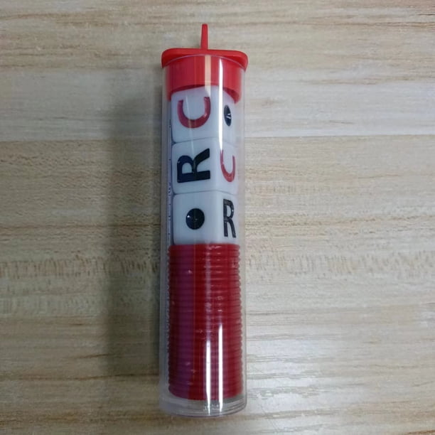 LCR con cartucho de chips Versión en inglés Dados de juego izquierdo, medio y derecho Dados de juego divertidos de cuatro colores