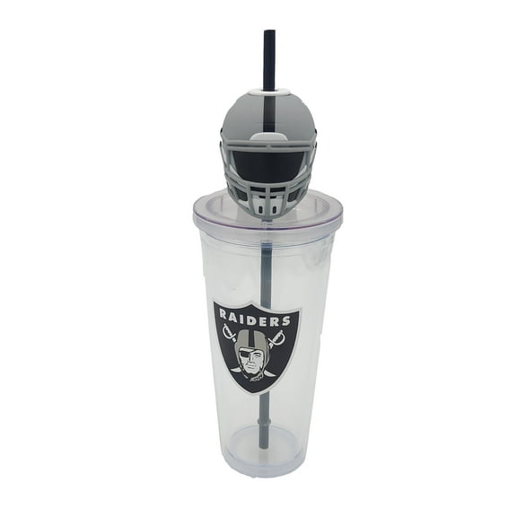 NFL Las Vegas Raiders Acrylic Tumbler with Team Color Straw and Team Mascot Lid Enclosure