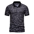 thumbnail image 3 of Nouvelle Chemise Polo Décontractée d'Été Européenne et Américaine pour Homme à Manches Courtes, T-Shirt à Manches Courtes à Col à Rayures Imprimées, 3 of 3
