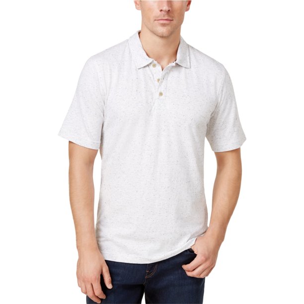 Polo de rugby moteado resistente a la intemperie para hombre, blanco, grande