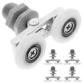 thumbnail image 2 of 8PCS Double Wheels Door Sliding Enclosure Plastic Shower Door Runners Replacement Pulleys Rollers Wheels, 2 of 5