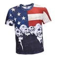 thumbnail image 1 of Cráneo de los hombres de moda de impresión en 3D informal camisetas gráficas L Soledad Camisas americanas de los hombres de la bandera, 1 of 10