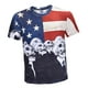 thumbnail image 1 of Moda Camisetas divertidas para hombres Flag Holiday Fancy Dress Cuello 3D Skull Head Print Tee M - 3XL L, 1 of 9