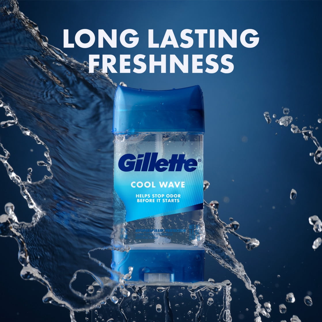 Gillette Clinical Protection Clear Gel Antiperspirant and Deodorant for Men Cool Wave Scent 2.6oz
