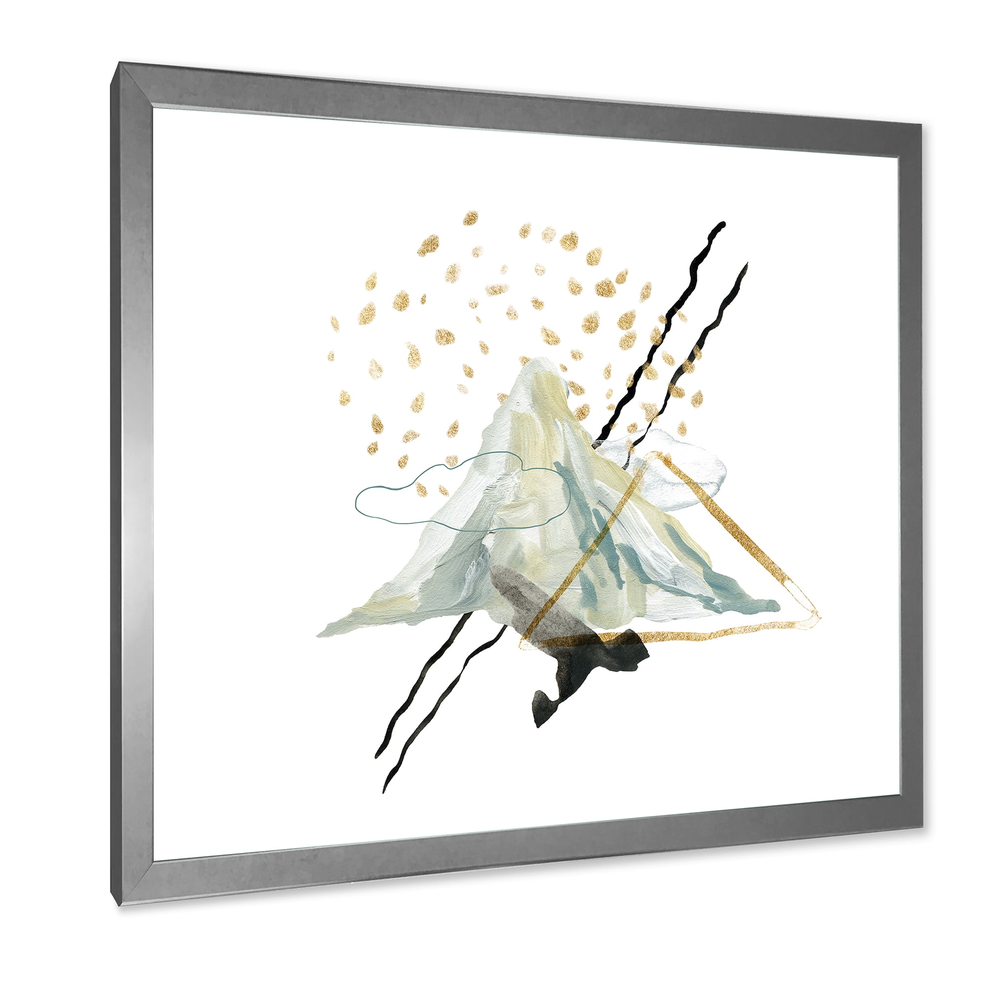 Designart 'Mountain Sky With Gouache Of Abstract Landscape' Modern Framed Art Print