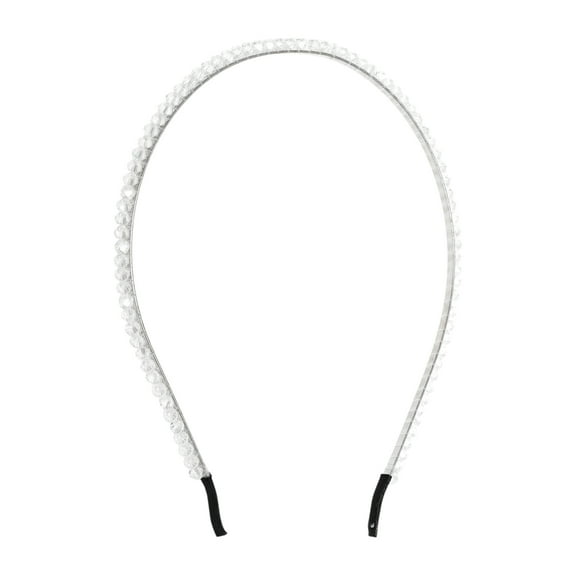 Unique Bargains Rhinestone Headband Faux Crystal Hair Hoop Hairband for Women White