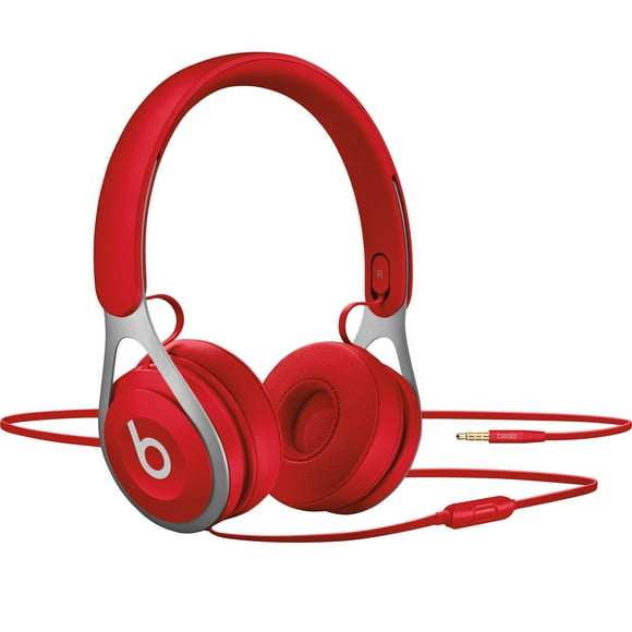 Restored Beats EP Wired On-Ear Headphones - Battery Free for Unlimited Listening, Built-In Microphone and Controls for Phone Calls - (Red)