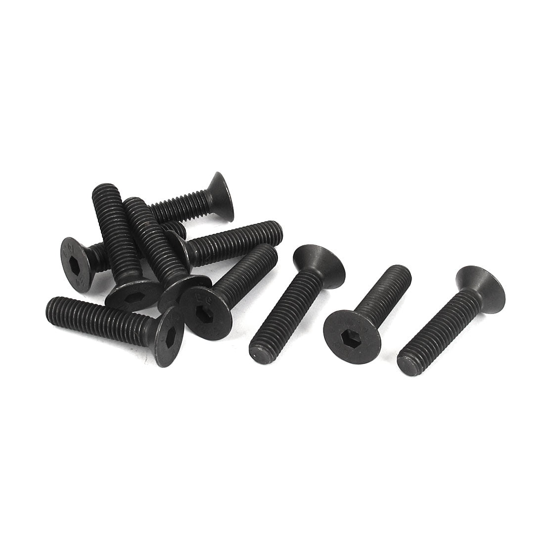 Uxcell M8 x 35mm Metric Hex Socket Countersunk Flat Head Screw Bolts Black (10pack)