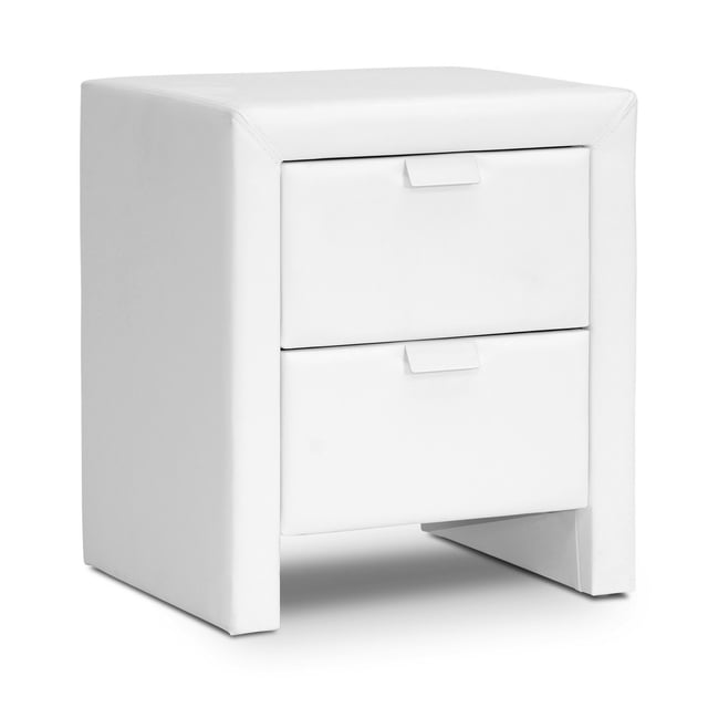 Bowery Hill Table de Nuit en Similicuir, Blanc