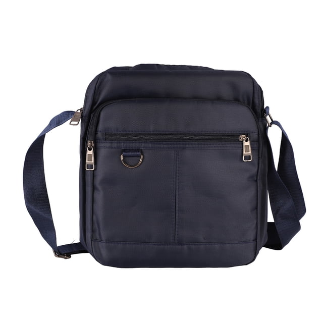 Bolso de mano para hombre, con múltiples compartimentos y cremallera, ajustado, para ordenador, trabajo, negocios, azul marino, talla única
