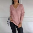 thumbnail image 2 of Clothing! Yajing Pullover Sweaters for Women Women Long Sleeve Glitter Top V Neck Knit Top Pullover Sweater Top Women Long Sleeve Fall Shirts Sweater Medium Women's Pullover Sweaters Pink M, 2 of 4