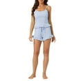 thumbnail image 2 of INSPIRE CHIC Women's Pajama Sets 2 Piece Cami Tops and Shorts Sleepwears Loungewear M Blue, 2 of 6
