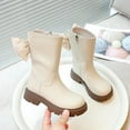 thumbnail image 5 of NAISIBABY Girls Mid Calf Boots, Waterproof Non-Slip Back Bowknot Zipper Lug Sole Winter Fashion Shoes White 12(Little Kids), 5 of 9