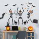 thumbnail image 4 of Calcomanía Decorativa para Pared NQ Esqueleto Divertido de Halloween 40 x 60 cm Murciélago Gato Negro Autoadhesiva, 4 of 5