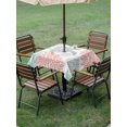 thumbnail image 6 of Outdoor Table Cloth with Umbrella Hole and Zipper, Teal Red Coastal Turtle Waterproof Square Tablecloth 54"x54", Ocean Coral Nautical Washable Table Cover for Outside Party Patio Picnic, 6 of 6