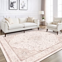 CHITOOMA 5'x7' Area Rugs for Living Room, Washable Rugs Vintage Soft Living Room Rug for Bedroom Dining Room Dorm Office with Non-Slip Backing, Stain Resistant Non-Shed Carpet