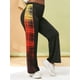 thumbnail image 1 of Pantalones de pierna ancha de gran altura a cuadros Rosegal Pantalones de talla grande, 1 of 5