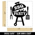 thumbnail image 2 of BBQ Party Grilling Self-Inking Rubber Stamp Ink Stamper - Green Ink - Small 1 Inch, 2 of 7