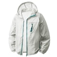 thumbnail image 2 of VBVC Men's UPF 50+ Lightweight Hooded Sun Protection Jacket with Zip Pockets,Windbreaker Hiking Travel Full-Zip Coat For Men,Mint Green,S-3XL, 2 of 6