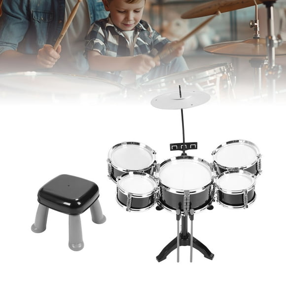 Kids Drum Kit Toy, Hand Eye Coordination Toddler Jazz Drum Kit for Beginners