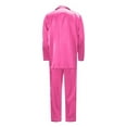 thumbnail image 5 of Fgnfyis Elegant Rose Red Silk Long Sleeve Parent Child Pajama Solid Color 2 Piece Set Family Imitation Silk Set for Dad Hot Pink XXL, 5 of 9
