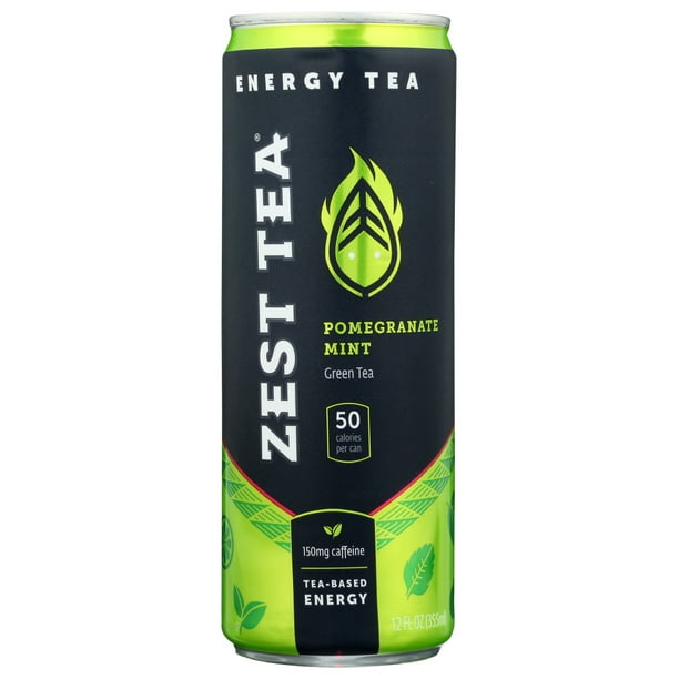 Zest Tea Green Tea Rtd Pomegranate Mint, 12 Fz