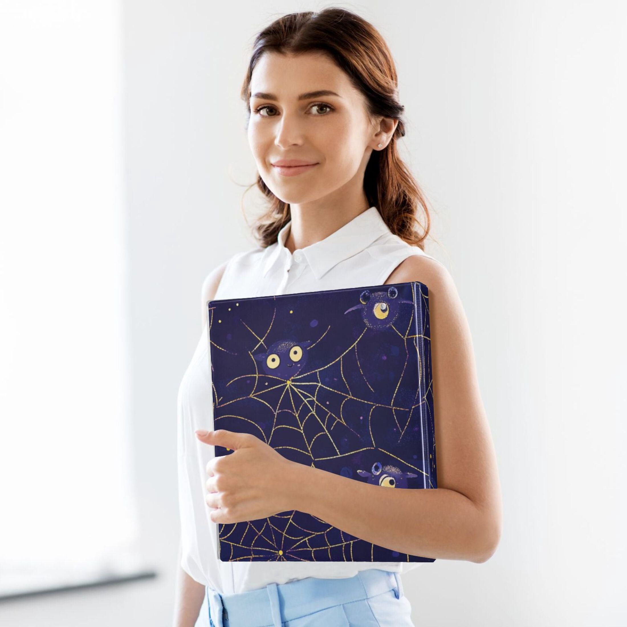 Spiders Webs 3 Ring Binders 1.5 inch Hardcover File Folders with Interior Pockets A4 Size Organizer for School Office Hospital